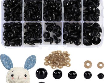 MUCUNNIA 120 Pezzi 16mm Occhi di Sicurezza in Plastica Glitter per Amigurumi Occhi di Bambola Rotondi Artigianali all'Uncinetto con Rondelle Occhi di Animali di Peluche per Fai da Te