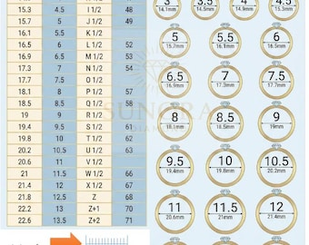Printable Ring Size Chart | Free Ring Size Measurement Guide| US, UK, EU Conversion | Free Diamond Size Chart | Instant Download