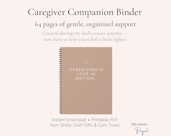 Caregiver Binder Printable | Medical Organizer for Caregivers | Appointments, Medications, Questions & Notes | Care Planner