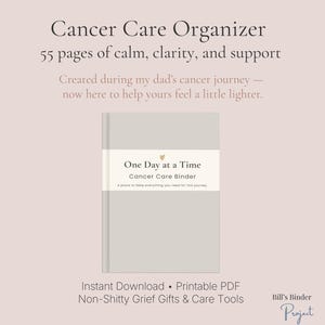 Cancer Care Sammelmappe + Planer - druckbar + bearbeitbare Vorlage für Behandlung + Skizzen