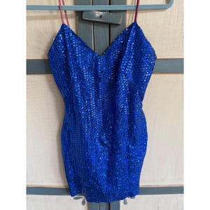dress blue bravos female usmc Tie Back Blue Iridescent Sequin Bodycon Homecoming Dress – FancyVestido main image 1