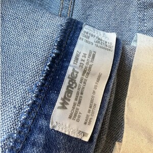 Pantalones vaqueros Wrangler Vintage Cowboy Cut Original Fit para hombre, de mezclilla azul, talla 33x34 (36x32) imagen 8