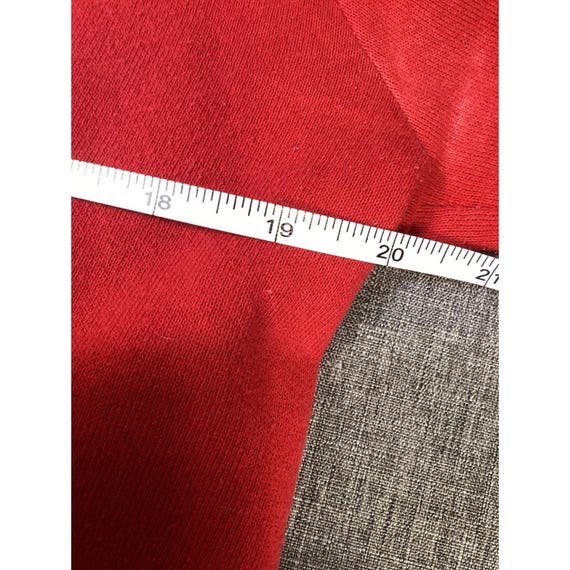 Vintage Red Argyle Denim Patchwork Sweatshirt Siz… - image 5