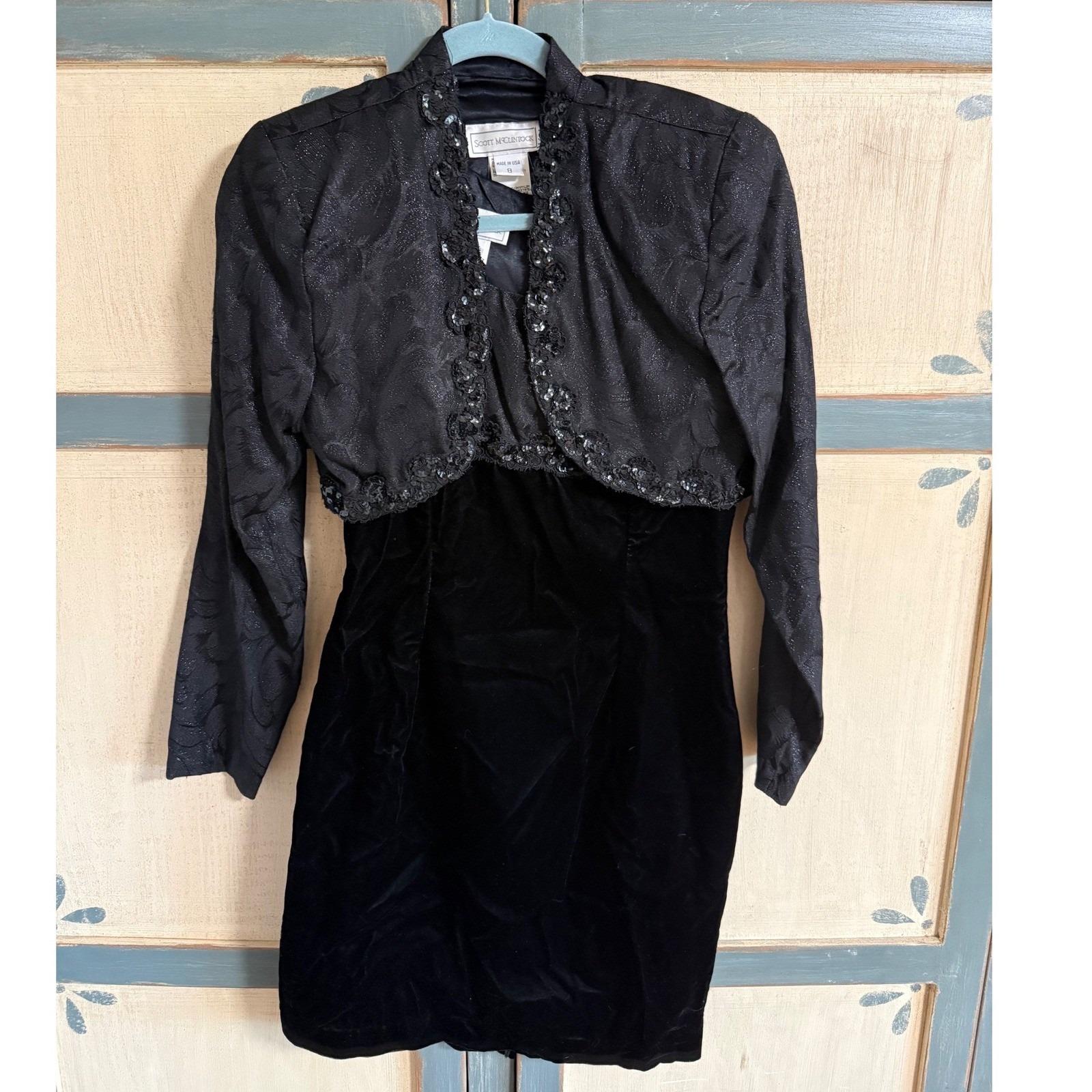 black velvet bolero jackets evening dresses Floral Burnout Velvet Bolero with 3/4 Sleeves for Evening Wear Black / L main image 0