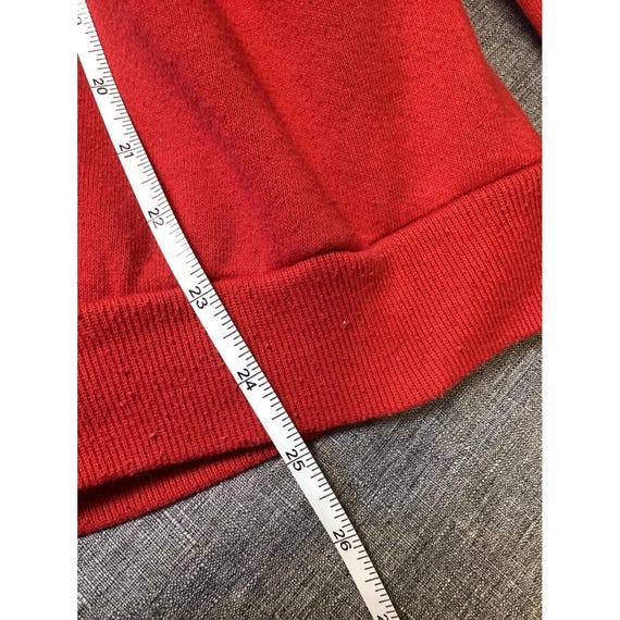 Vintage Red Argyle Denim Patchwork Sweatshirt Siz… - image 7