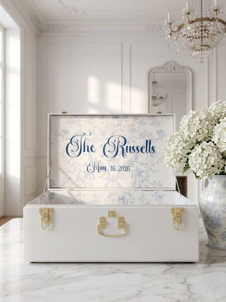 Personalized Wedding Storage Trunk for Bridal Accessories