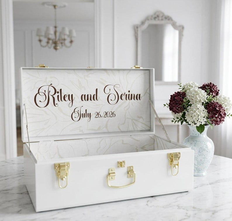 Personalized Wedding Storage Trunk for Bridal Accessories