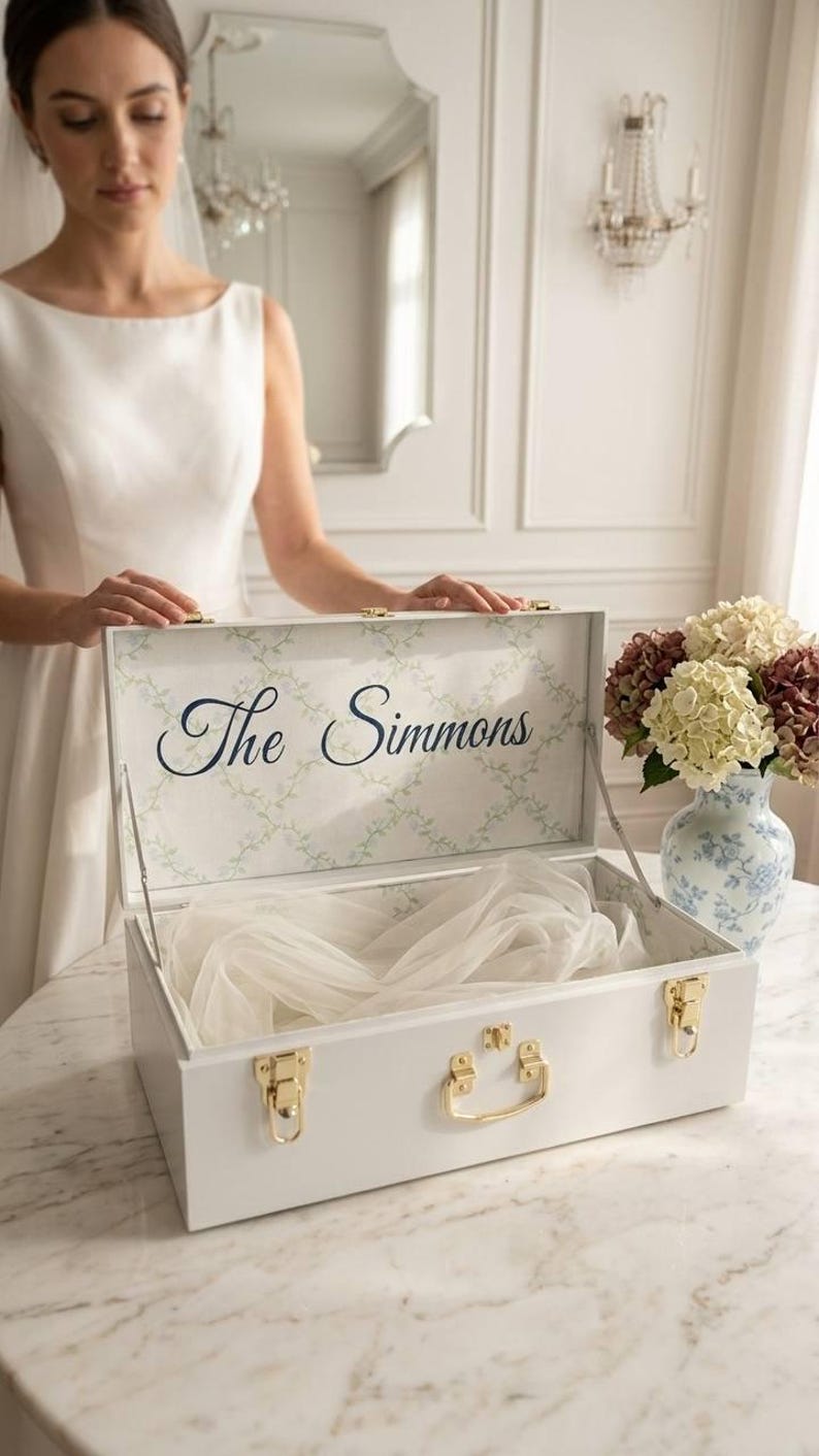 Personalized Wedding Storage Trunk for Bridal Accessories