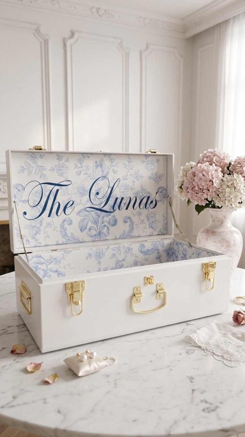 Personalized Wedding Storage Trunk for Bridal Accessories