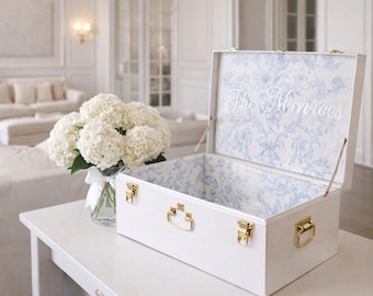 Bride Keepsake Trunk – Personalized Wedding Memory Box, Elegant Bridal Chest