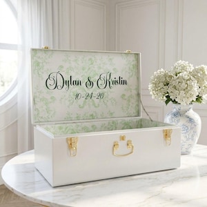 Bride Keepsake Trunk – Personalized Wedding Memory Box, Elegant Bridal Chest