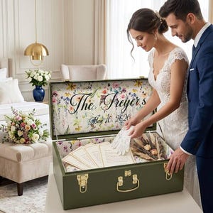 Personalized Wedding Storage Trunk for Bridal Accessories