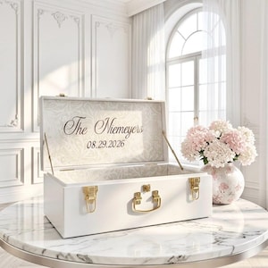 Wedding Keepsake Box, Personalized Bridal Trunk, Custom Memory Chest