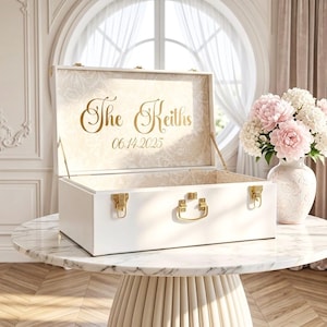 Bride Keepsake Trunk – Personalized Wedding Memory Box, Elegant Bridal Chest