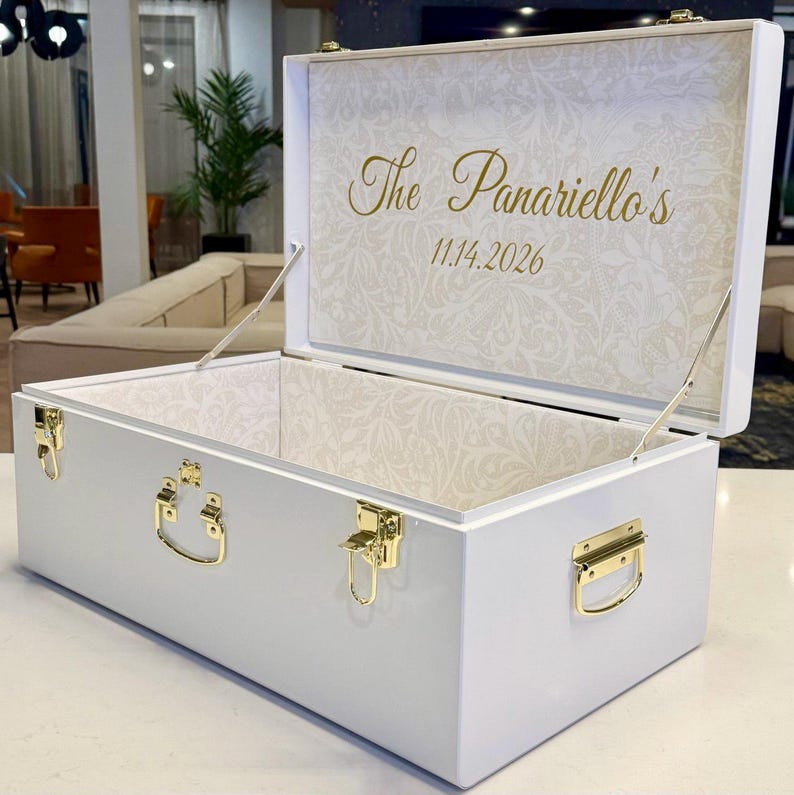 Personalized Wedding Storage Trunk for Bridal Accessories