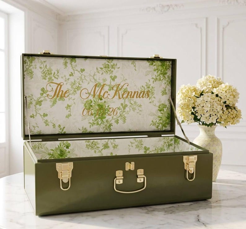 Personalized Wedding Storage Trunk for Bridal Accessories