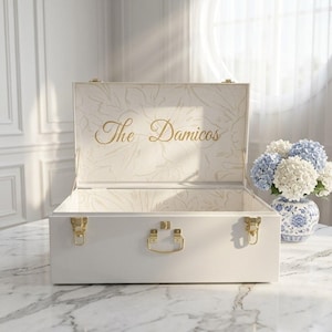 Wedding Keepsake Box, Personalized Bridal Trunk, Custom Memory Chest