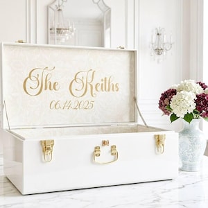 Wedding Keepsake Box, Personalized Bridal Trunk, Custom Memory Chest