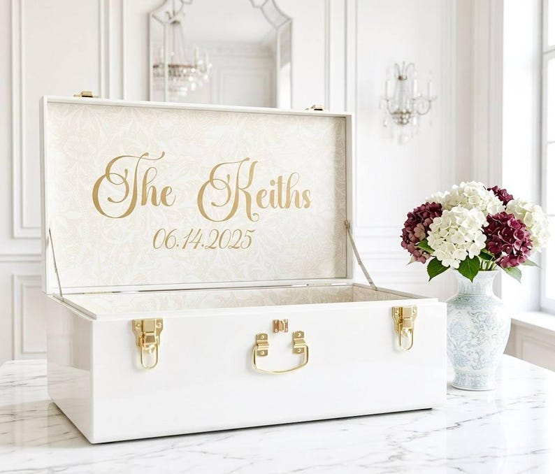 Personalized Wedding Storage Trunk for Bridal Accessories
