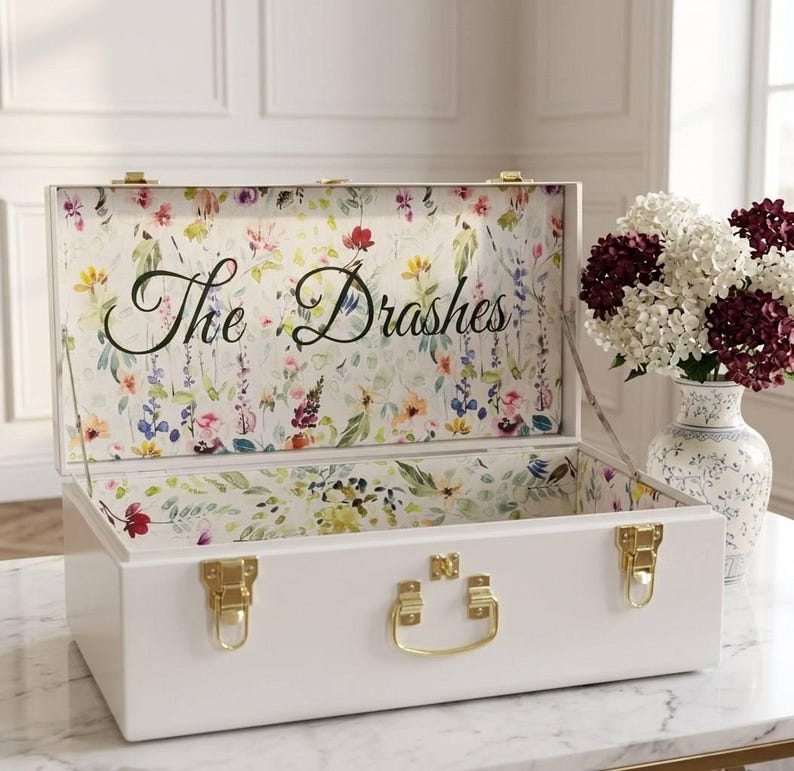 Personalized Wedding Storage Trunk for Bridal Accessories