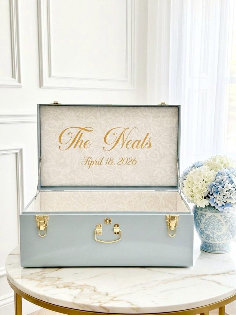 Bride Keepsake Trunk – Personalized Wedding Memory Box, Elegant Bridal Chest