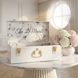 Bride Keepsake Trunk – Personalized Wedding Memory Box, Elegant Bridal Chest