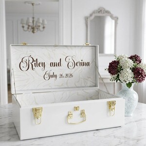Wedding Keepsake Box, Personalized Bridal Trunk, Custom Memory Chest