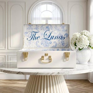 Bride Keepsake Trunk – Personalized Wedding Memory Box, Elegant Bridal Chest