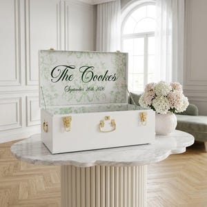 Bride Keepsake Trunk – Personalized Wedding Memory Box, Elegant Bridal Chest