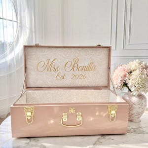 Bride Keepsake Trunk – Personalized Wedding Memory Box, Elegant Bridal Chest