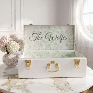 Wedding Keepsake Box, Personalized Bridal Trunk, Custom Memory Chest