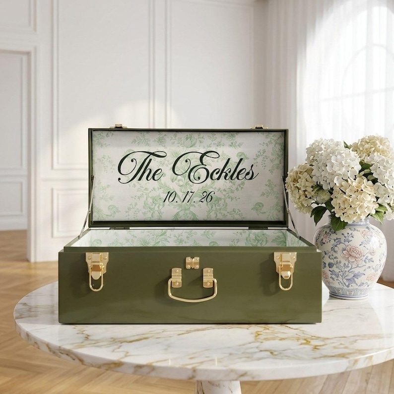 Bride Keepsake Trunk – Personalized Wedding Memory Box, Elegant Bridal Chest image 10