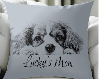 Custom Pet Photo Pillow, Dog Memorial Gift