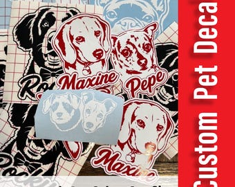 Custom Pet Vinyl Decal, Personalized Dog Car Sticker, Any Breed Portrait