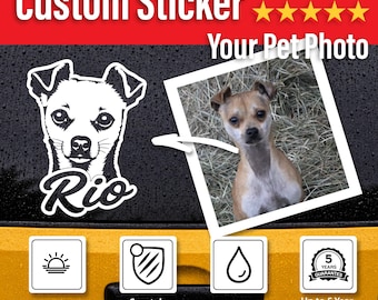 Custom Pet Vinyl Decal from Photo, Any Breed Sticker
