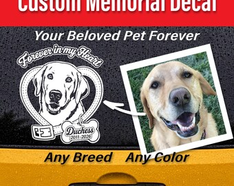 Pet Loss Gift, Dog Cat Memorial Sticker, Car Window Decal, From Your Photo