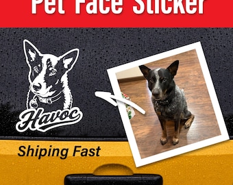 Custom Pet Portrait Vinyl Decal, Personalized Dog Sticker, Weatherproof Car Window Graphic