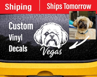 Vinilo decorativo personalizado para perros, pegatina personalizada para mascotas, diseño con el nombre de cualquier raza.