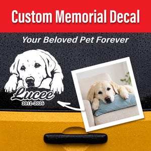 Vinilo adhesivo personalizado con retrato de mascota, pegatina personalizada para perro, gráfico resistente a la intemperie para ventanas de coche. imagen 2