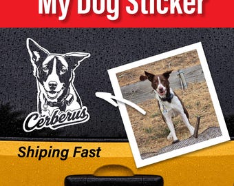 Any Breed Car Window, Custom Pet Vinyl Decal, Personalized Portrait Sticker