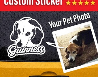 Custom Pet Vinyl Decal | Personalized Dog Cat Photo Sticker