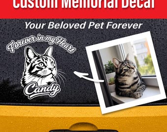 Personalized Dog Cat Memorial Sticker, Car Window Decal, Pet Loss Gift, From Your Photo