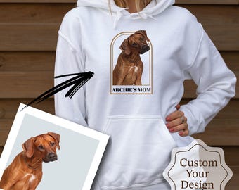 Custom Pet Photo Hoodie, Dog Mom Gift, Personalized Sweatshirt