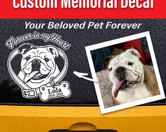 Custom Pet Memorial Decal, Personalized Dog Car Window Sticker