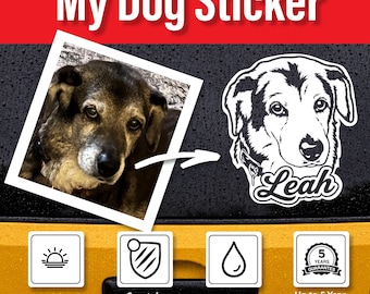 Custom Pet Vinyl Decal, Personalized Dog Cat Portrait Sticker