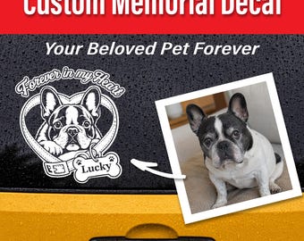 Custom Pet Memorial Vinyl Decal, Personalized Dog Remembrance Car Sticker