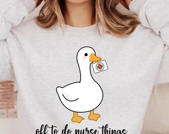 Funny Nurse Goose SVG PNG, Medical Clipart (Digital Download)