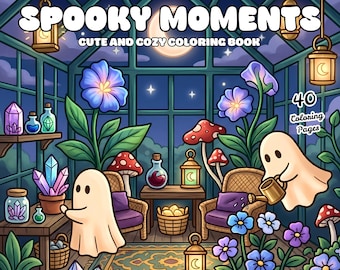 Spooky Moments Coloring Book | Bold and Easy (PDF + PNG) I Instant Download I Stress relief Printable I For All Ages
