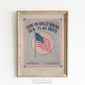 Vintage 4th of July Print | Downloadable 4th of July Decor | Independence Day Decor | Vintage American Flag Print | INSTANT DOWNLOAD