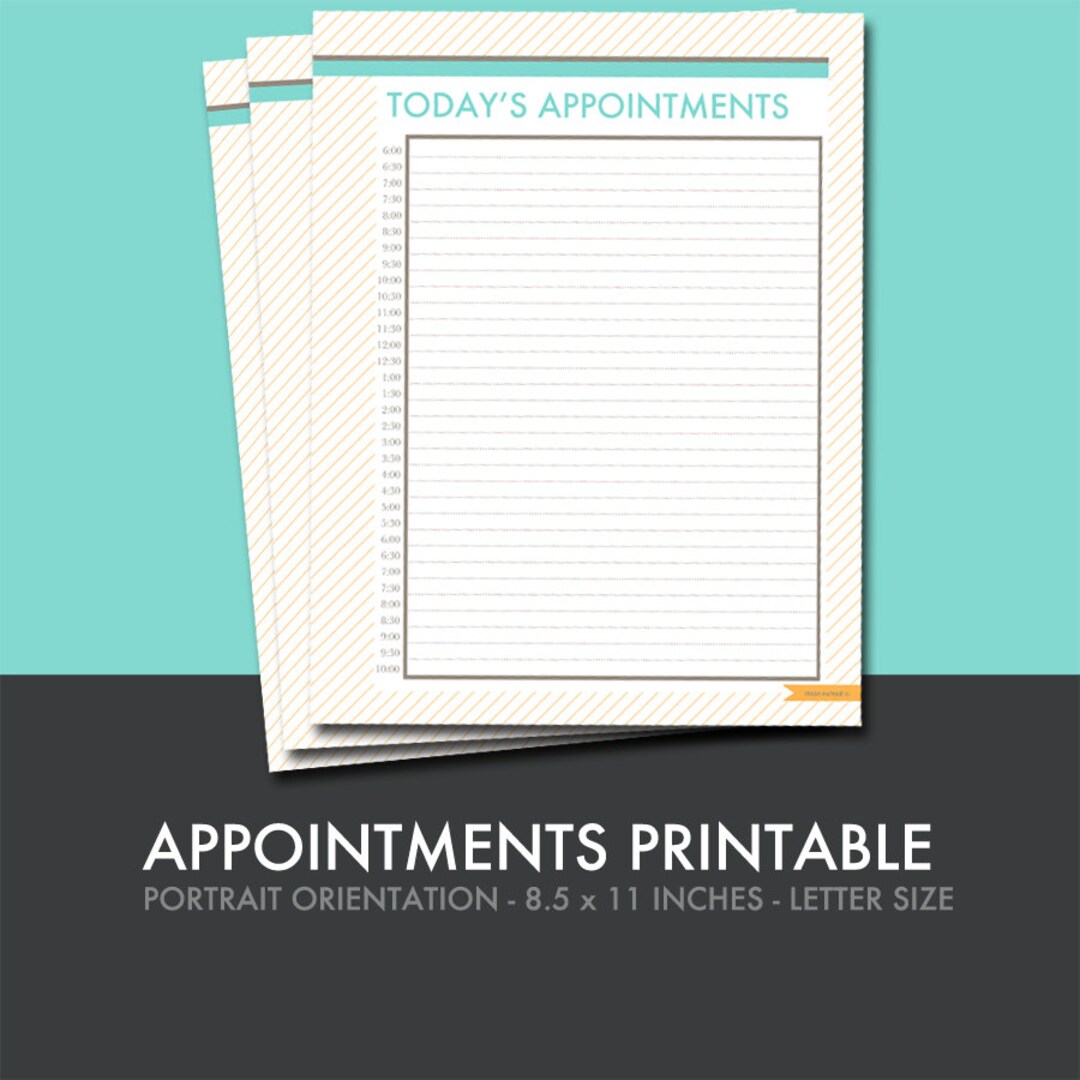 Appointments Printable Daily Printable Planner Insert - Etsy